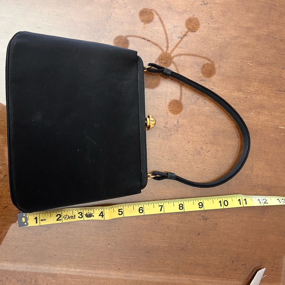 Black Mini Top-Handle Bag with Gold Hardware vintage coblentz